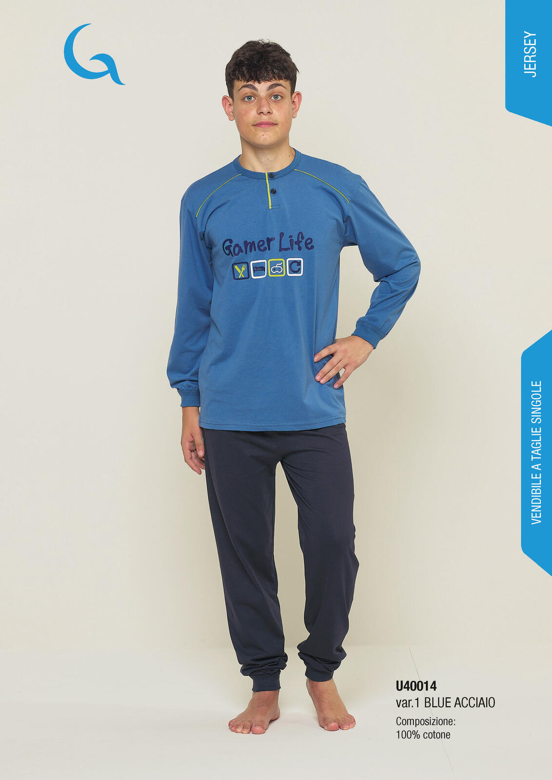 BOYS S/L PAJAMAS U40014 Tellini S.r.l. Wholesale Clothing